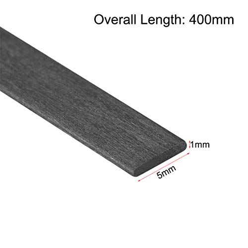Uxcell trake od karbonskih vlakana 1x5mm 400mm dužine Pultrudiranih traka od karbonskih vlakana za