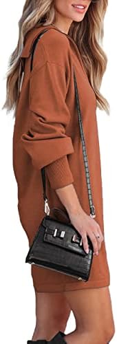 ALLIMY ženska dukserica s dugim rukavima polovica zip mini haljina