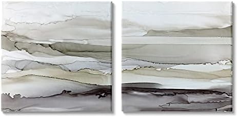Stupell Industries Sažetak abelcolor val Tumačenje sive smeđe tečnosti, dizajn Carol Robinson platna