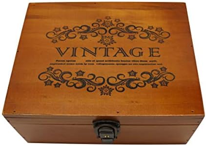 VKSG Vintage Drvena kutija sa šarkama ukrasnog ukrasnog nakita za šminku