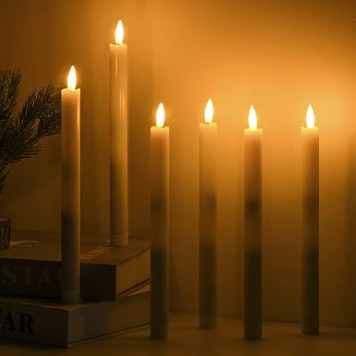 Kinhowly Betteless Konusne svijeće s daljinskim, bez itlodneve LED svijeće, palećim svijećama, LED 3D-Wick, za božićnu kućnu zabavu za odmor za Valentinovo, paket od 6
