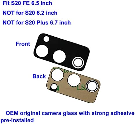 YUYOND 2kom OEM originalna zamjena staklenog sočiva zadnje kamere za Samsung Galaxy S20 FE 6,5 inča ljepilo unaprijed instalirano s kompletom alata