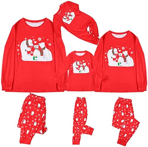 Porodična podudaranje pidžamas božićni set koji odgovara porodičnom pidžamu setovi Božićni medvjed Porodični print Top i hlače za spavanje