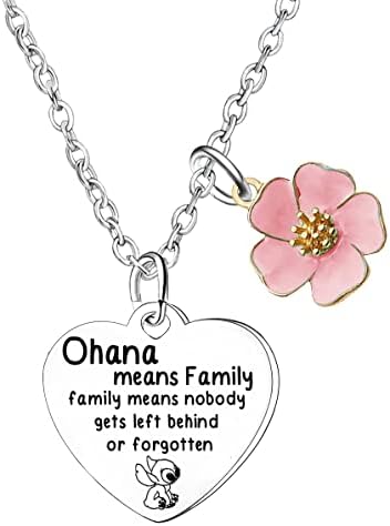 Ohana znači porodična ogrlica bod privjesak za ključeve porodica znači da niko ne bude ostavljen ili zaboravljeni slatki bod ogrlica pokloni za kćer Dječaci Djevojčice unuci nećaka