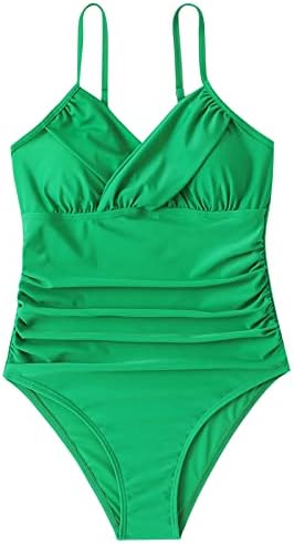 Ženski Ruched visoko izrezani Jednodijelni kupaći kostim kontrola stomaka Monokini Bikini Kupaći kostimi odjeća za plažu