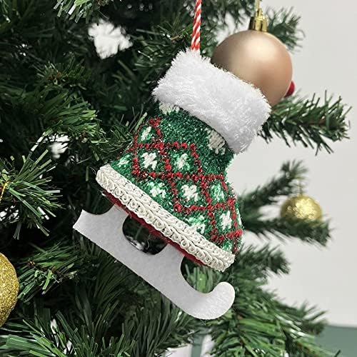 Nekoliko smiješno božićno stablo mantel prozorske čarape Dekorativne veseljene veze. Mantel viseći božićne čarape Kids Porodične čarape Božićni praznici ukrasi za zabavu Mini bazen 1 inč