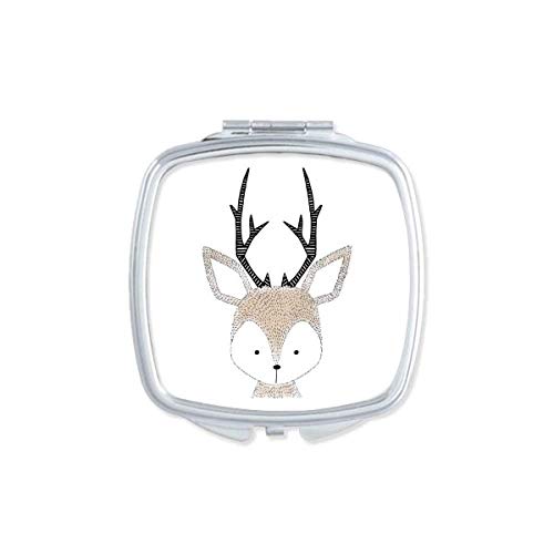 Jednostavnost Stil Mali Jelen Životinjsko Ogledalo Prijenosni Kompaktni Džepni Makeup Dvostrano Staklo