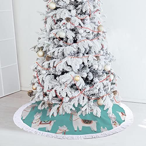 Slatka Llama božićna suknja Xmas Tree Mat Tassel ukrasi za ukrase Holiday Party 30/36/48 inča