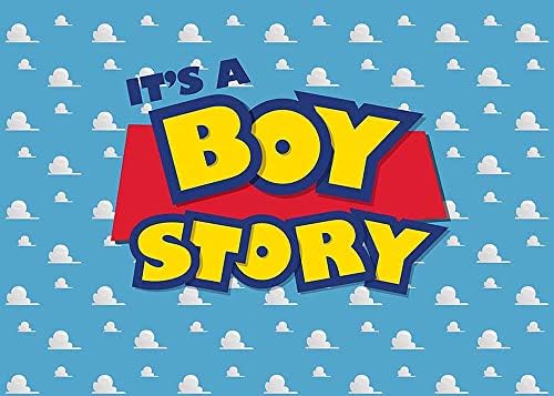 10x8ft Cartoon Boy to je priča fotografija pozadina Rođendanska zabava fotografija pozadina plavo nebo bijeli