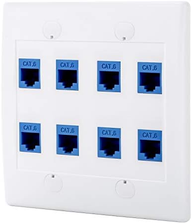 Ethernet CAT 6 Keystone ženka do ženske zidne ploče u bijeloj boji