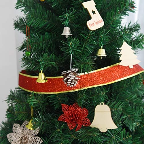 Livder 150 pakovanje božićne ukrase za ukrašavanje kuka viseći metalne kuke mini vješalice s oblikovanim, zelenim