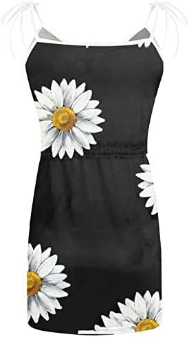 Radne haljine za žene 2023, Ženska ljetna casual moda otisnuta V izrez za crtanje remen za remen