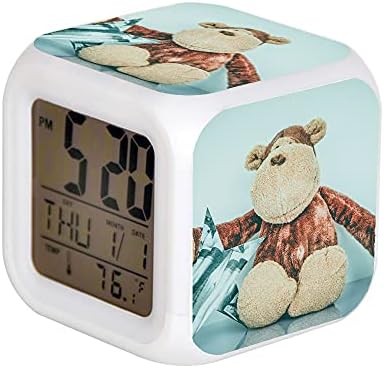 7 Coloralarm Clock LED digitalni sat Promjena svjetlosne noći užareno Dječje stol DESPERTADOR Dječji poklon