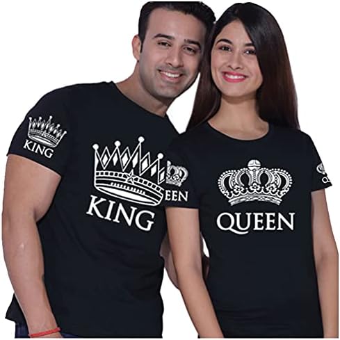 Odgovarajuće košulje za parove postavljene za njega i majice kralja kraljevske kraljevine
