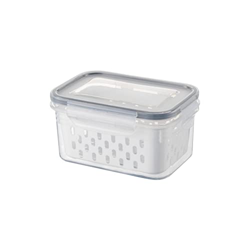 Kontejneri za skladištenje voća i povrća za frižider, dvoslojni odvodni sveži kontejneri 3 u 1 proizvode spremnike za skladištenje, velike kante za organizatore sa poklopcem & cjedilo za skladištenje mesa za salatu, bez BPA