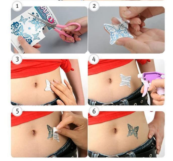 8 listova 3D leptir tetovaže naljepnica naljepnica u umjetnoj dekalu leteći leptir vodootporan papir