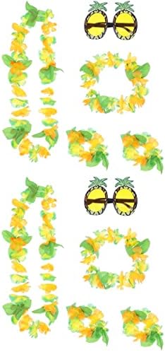 Sosoport 2sets Hawaiian Party Supplies Simulacijski cvijet Garland Luau Party Ananas Glass