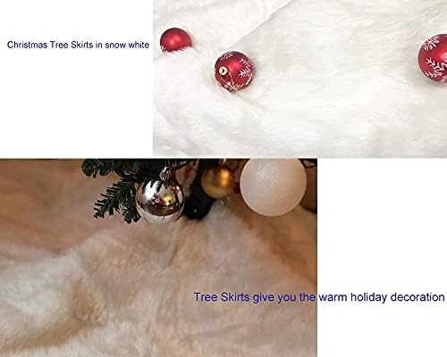 Suknja za božićnu drvcu 60-inčna bijela božićna suknja krzna bijela krznena suknja snijeg prevelike
