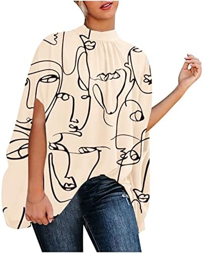 2023 Moda 3/4 rukav kaftan point sa visokim vratom labav fit bluza majica za djevojčicu Majica Jesen Summer Women
