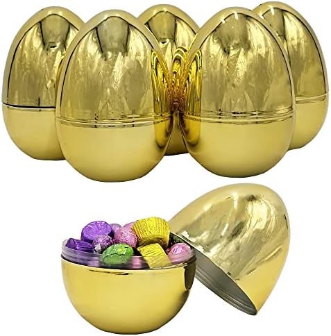 Chochkees Jumbo Golden Uskršnja jaja Metalno zlato, Goodie Basket nagrada, jaja su šarke, 6 inča