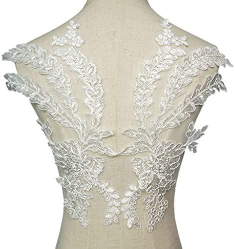 Uxzdx 2pcs bijelo cvijeće napušta tassel mrežaste tkanine za vjenčanje za šivanje mrlja čipkaste veze za večernja haljina DIY ukras