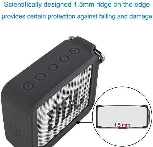 TXESIGN Travel Zaštitni silikonski stand up Case Kompatibilan sa JBL Go 2 Prijenosni Bluetooth vodootporni