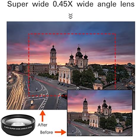 Sxyltnx 2 funkcije objektiv za mobilni telefon 0,45 X širokougaoni Len & amp; 12,5 X Macro HD objektiv kamere univerzalni