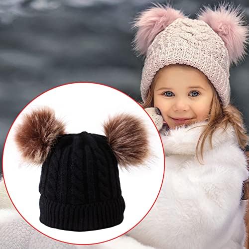 Pamučna obložena Faux kapa za dječake i djevojčice kapa kapa pletena Dječija Pom zimska kapa za malu djecu