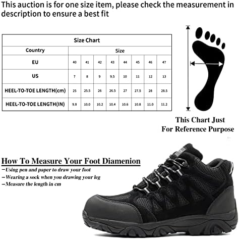 Tosafzxy zaštitne cipele za muškarce, vodootporne radne cipele otporne na klizanje, kompozitne radne cipele za