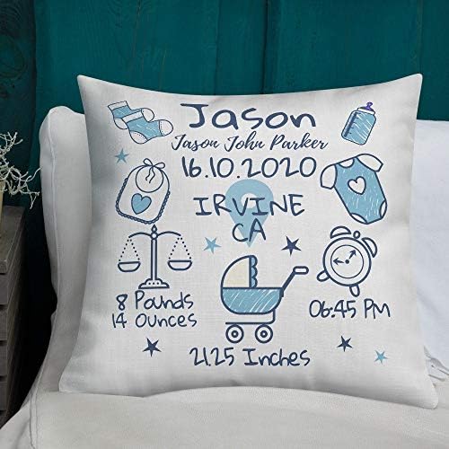 Aroggeld Rođendanska Navlaka za jastuk za dječake najava rođenja Navlaka za jastuk personalizirani novi