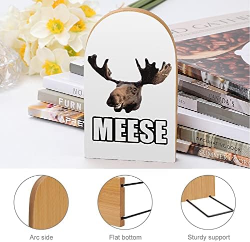 Moose Meese dekorativna Bookends za police drvena knjiga završava Organizator Print Bookend podržava par