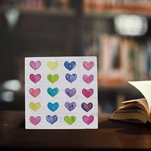 Romantični pokloni Vodeni bodova Ljubav Srca Dekor Drvena kutija Sign Volim da mu pokloni za njega Rustikalno