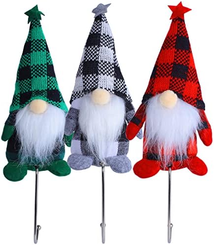 2022 NOVIH VELIKIH BOŽIĆNIH HOLDERSKIH SHANDERS-a GNOME HOOME METAL MANTEL CLIP za Xmas Decor-Gnome Držači za čarape za plašt, božićne vješalice za 3