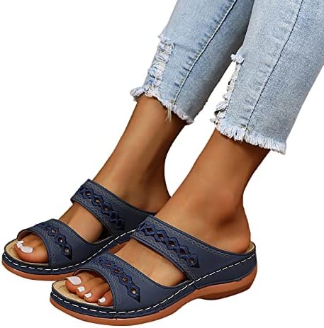 Rvidbe Wedge Sandale za žene, ženske platforme Sandale Ljeto Ležerne prilike za rezanje na papučama Boho plaža hodanje cipele Sandal