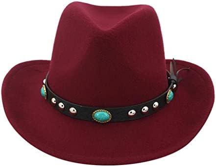 Vintage Faux filc filce zapadni kaubojski kapu za muškarce Žene Klasične široke podložne kapice sa širokim remenom modne Fedora šešire