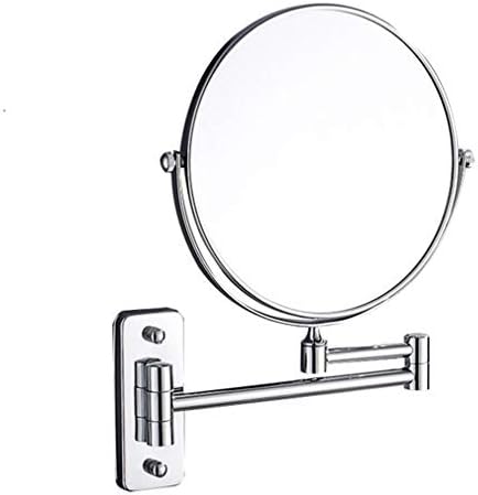 Zaahh ogledalo za šminkanje, ogledalo za uljepšavanje 3x uvećanje dvostrano zidno Kozmetičko ogledalo okretno 360°Produžno ogledalo za kupaonicu, crno