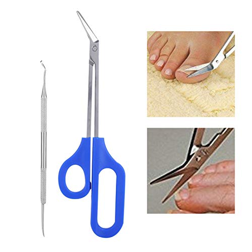 Zakrivljene makaze za nokte na nogama sa dugom ručkom i turpija za nokte od nerđajućeg čelika za pedikir Set alata za nokte za muškarce žene starije