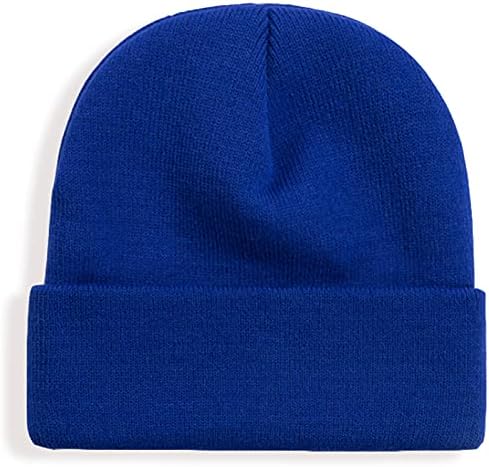 Exemaba Unisex pletena manžetna Beanie Hat, čvrsta boja zimska topla pletena skijaška lubanja za muškarce žene