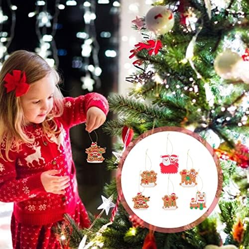 Božić Gingerbread Man Hanging Ornament: 6kom Božić Tree Santa Snowman dekoracije Mini tradicionalne