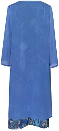 Ljetna haljina za žene 2023 o-izrez šifon bez rukava čvrsti kardigan cvjetni Print duga haljina Flowy dvodijelni Set Maxi haljina