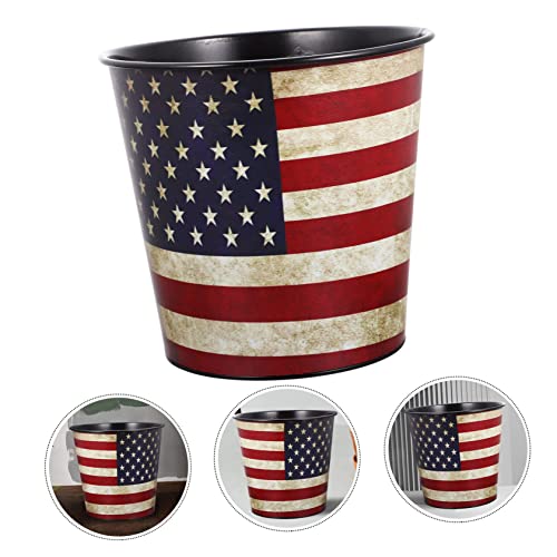Cabilock kanta za smeće velika okrugla kanta za smeće američke zastave rustikalni stol dekor otpadna papirna