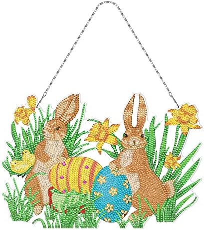 Mini ornament Kuke DIY Uskršnji zečji jaja visi ukrasi rhinestones Arts vijenac Privjesci ukrasi slikanje