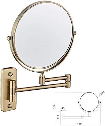 Onemtb ogledalo za šminkanje 8-inčno dvostrano okretno zidno ogledalo, proširivo sklopivo Kozmetičko