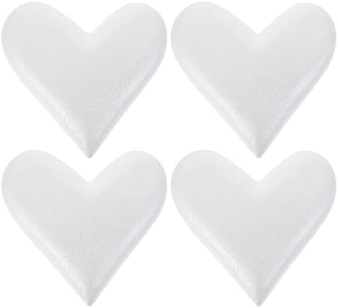Valentines Dan zanatska pjena srca: 4pcs Modeliranje u obliku srca polistiren pola pjene za DIY Craft cvijet, aranzing vjenčanih ukrasi 23cm bijelo