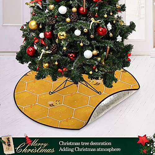 Slatke pčele uzorak božićno stablo prostirke vodootporne stalke za stalke mat tepih ispod božićnog drvca Pribor za zaštitu od poda za odmor za odmor 28 inča