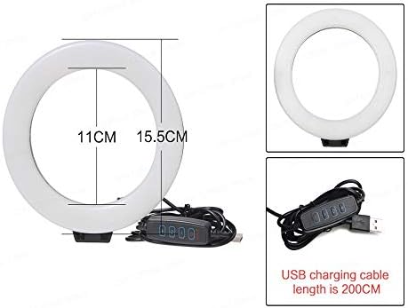Lepsjgc 6 inčni mini LED stolni video prsten Selfie lampica sa stativom USB utikačem za foto fotografski