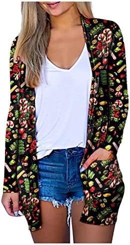 Cardigan za žene, casual s dugim rukavima klasična otvorena prednja bluza jesen plus veličina lagana mekana udobna