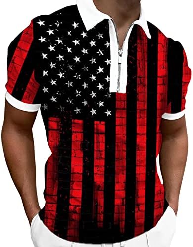 Vintage Polos majice za muškarce 4. jula Patriotske košulje Ljeto casual s kratkim rukavima