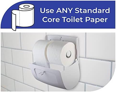 Komercijalni toaletni papir Raspršivač Zidni nosač za blokiranje toaletnog papira, kompaktni dva koluta, bočni