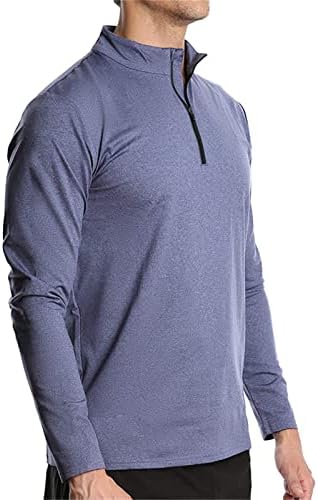 Muški atletski tromjesečje dugih rukava Zip pulover vrhovi čvrste boje brzo suho trčanje s vještinom